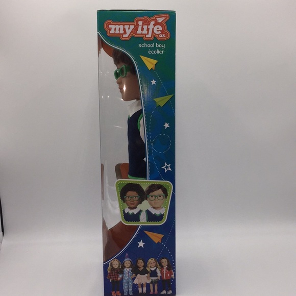 My Life as School Boy 18 Inch Fashion Doll Brown Eyes Green Glasses Brow… - Picture 8 of 15